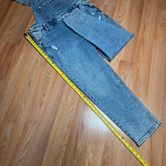 Ava & Viv Medium Wash Stretch Denim Bib Overalls Women's 16 - Picture 8 of 9